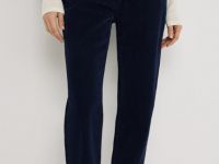 Джинсы с велюром, Синий