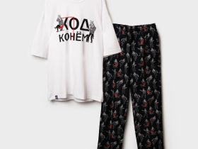 Комплект для мужчин: фуфайка (футболка) трикотажная, брюки текстильные