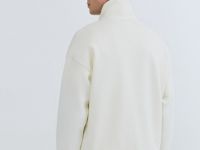 Толстовка с воротником-стойкой на молнии, Белый