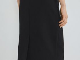 Прямая юбка миди, Черный