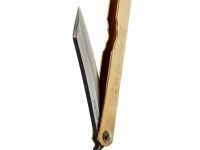 Нож складной Higonokami, 80 мм, сталь AoGami 3 слоя, рукоять латунь, золотистый