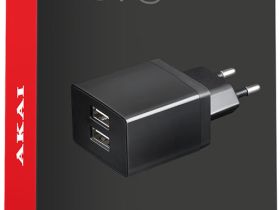 Зарядное устройство Akai CH-6C02B USB / USB 2-в-1 Чёрное