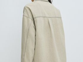 Джинсовая куртка-рубашка, Бежевый