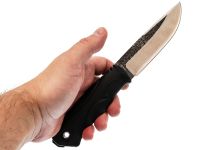 Охотничий нож Соболь, сталь Х12МФ, рукоять эластрон, черный