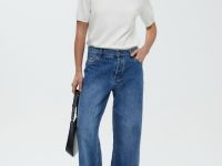 Джемпер с коротким рукавом и воротником-стойкой