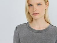 Лонгслив с эффектом стирки, Серый