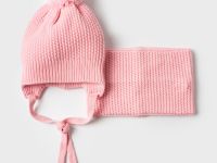 Комплект трикотажный для девочек: шапка, снуд