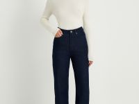 Утепленные джинсы wide leg fit женские