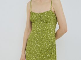 Платье-бюстье с принтом, Зеленый