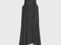 Шифоновое принтованное платье, Черный