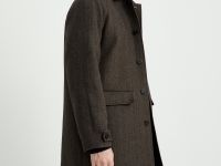 Однобортное пальто с отложным воротником