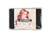 Набор карандашей акварельные Sketchmarker "Оттенки кожи", 12 цветов, жестяной пенал