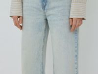 Широкие джинсы с высокой посадкой, Голубой
