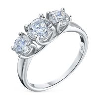 Классическое кольцо из белого золота э4012кц10220103_white