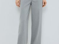 Широкие брюки из поливискозы, Серый