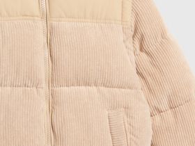 Вельветовая утеплённая куртка для девочек, Бежевый