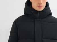 Утеплённая куртка с капюшоном, Черный