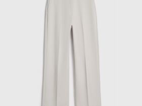 Прямые брюки с эластичным поясом, Бежевый