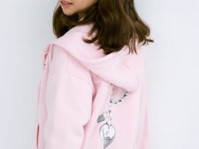 Толстовка на молнии для девочек, Розовый