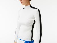 Женский бесшовный свитер Lacoste с контрастными полосами