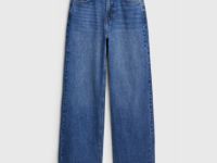 Широкие джинсы с высокой посадкой, Синий