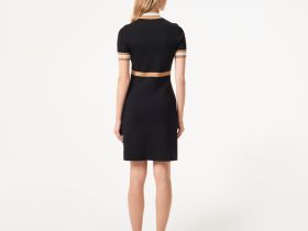 Женское платье Lacoste приталенного кроя с высоким воротом на молнии