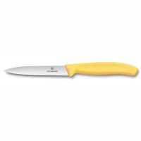 Нож для овощей серрейтор Victorinox Swiss Classic 10 см, нержавеющая сталь, рукоять пластик, желтый