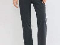 Утеплённые прямые джинсы, Серый