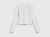 Лонгслив с аппликацией для девочек, Белый