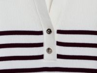 Джемпер в рубчик с воротником-поло, Фиолетовый