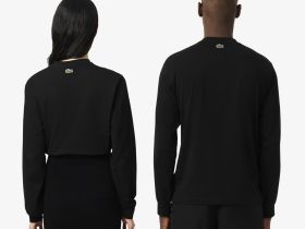 Хлопковая футболка Lacoste классического кроя унисекс с длинным рукавом