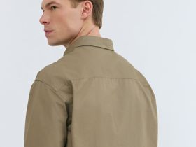 Рубашка из твила с карманом, Бежевый