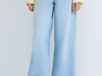 Широкие джинсы с высокой посадкой, Голубой