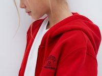Укороченная толстовка для девочек, Красный