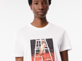 Женская хлопковая футболка Lacoste