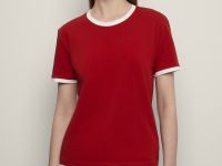 Футболка из хлопка с контрастной окантовкой