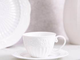 Чайная пара Emboss White