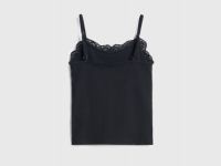 Майка с кружевом для девочек, Черный