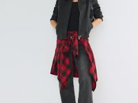 Бомбер из натуральной кожи, Черный