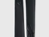 Длинные перчатки из натуральной кожи, Черный