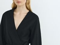 Рубашка изо льна с завязкой, Черный