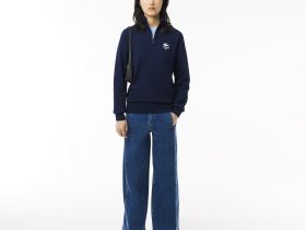 Свитшот Lacoste унисекс с застежкой-молнией с высоким воротом