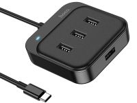 Адаптер Hoco HB31 4 в 1 Type-C на USB 3.0/3xUSB 2.0 0.2m (Grey)