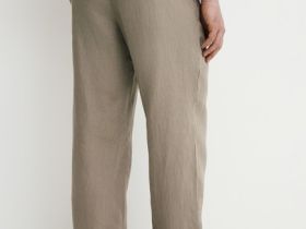Брюки изо льна, Бежевый