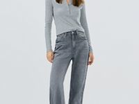 Джемпер поло из пряжи с модалом, Серый