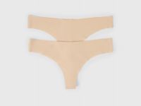 Бесшовные трусы-бразилиана, 2 шт., Бежевый