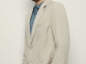 Однобортный пиджак с добавлением льна
