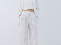 Широкие брюки со льном, Бежевый