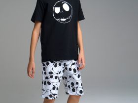 Комплект Family look для мальчика: футболка с флуоресцентным принтом, шорты