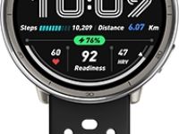 Умные часы Amazfit Active 2R Серебристые, с чёрным ремешком